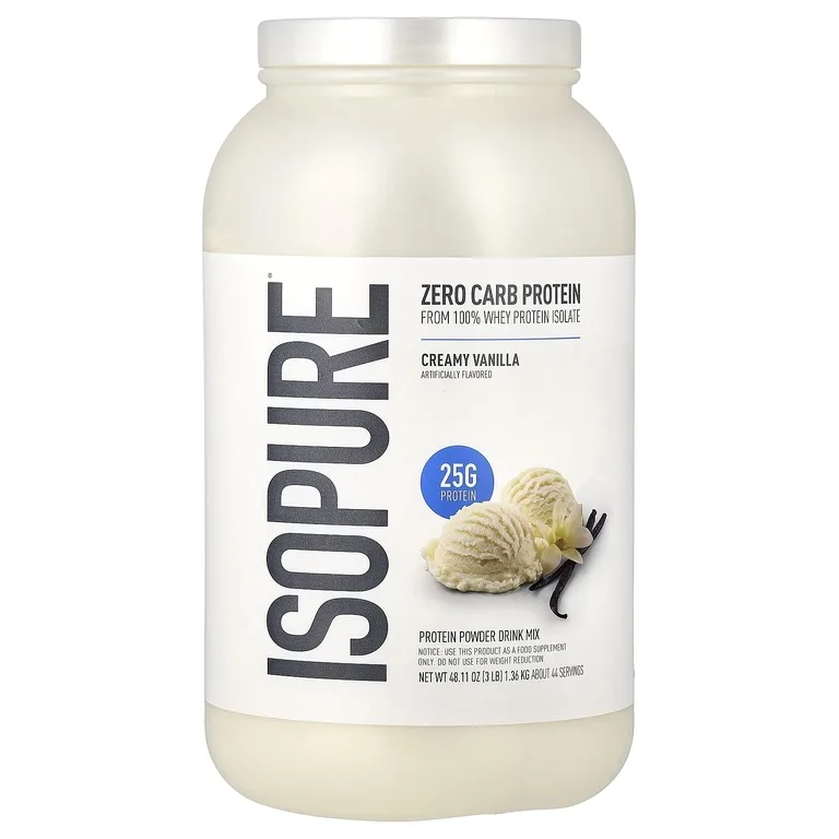 Isopure, протеиновый порошок с нулевым содержанием углеводов, со вкусом сливочной ванили, 1,36 кг (3 фунта)