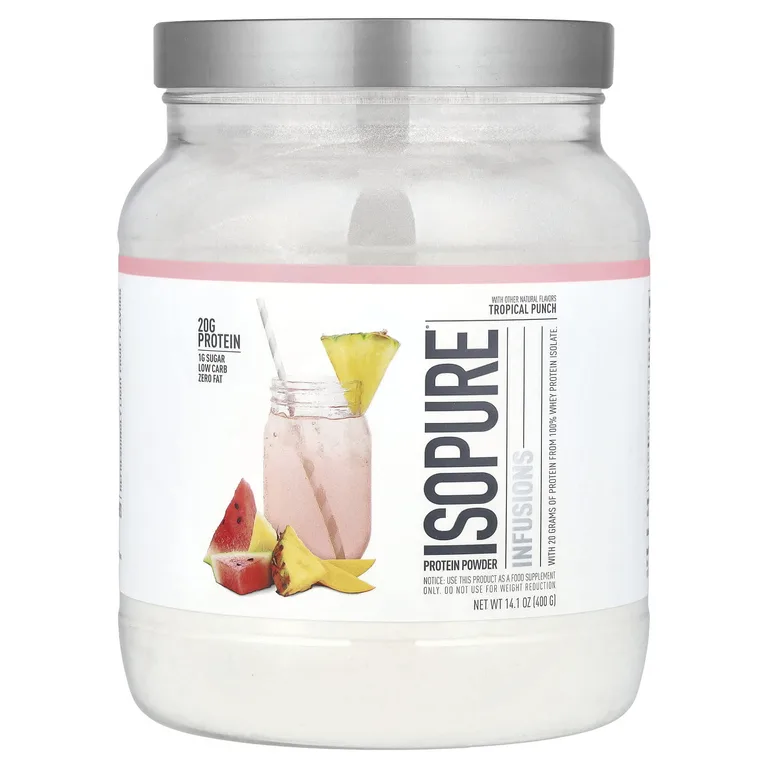 Isopure, Протеиновый порошок, тропический пунш, 400 г