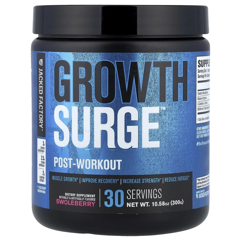 Jacked Factory, Growth Surge™, после тренировки, солёная ягода, 300 г (10,58 унции)