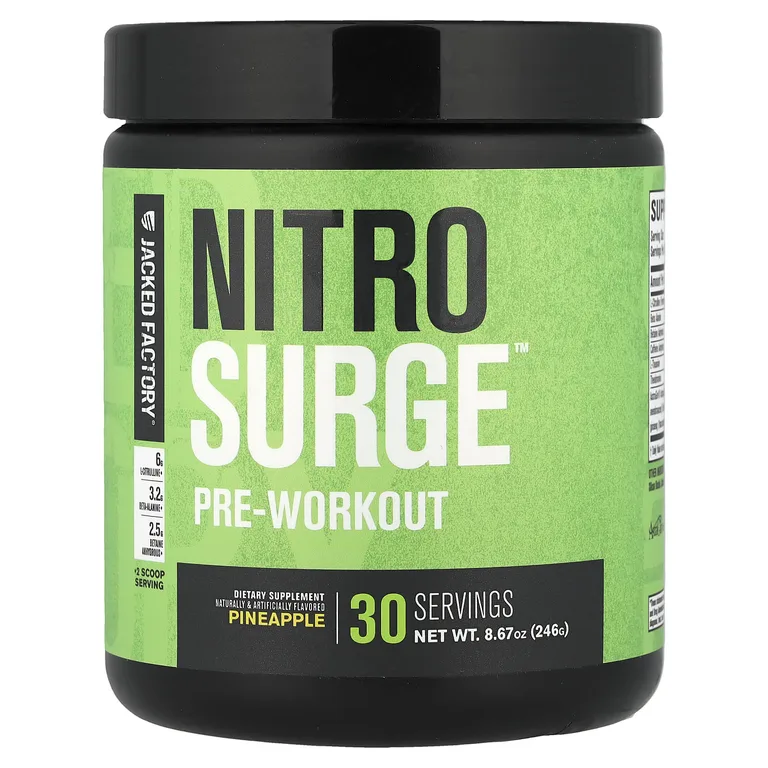Jacked Factory, Nitro Surge, предтренировочный комплекс, ананас, 246 г (8,67 унции)
