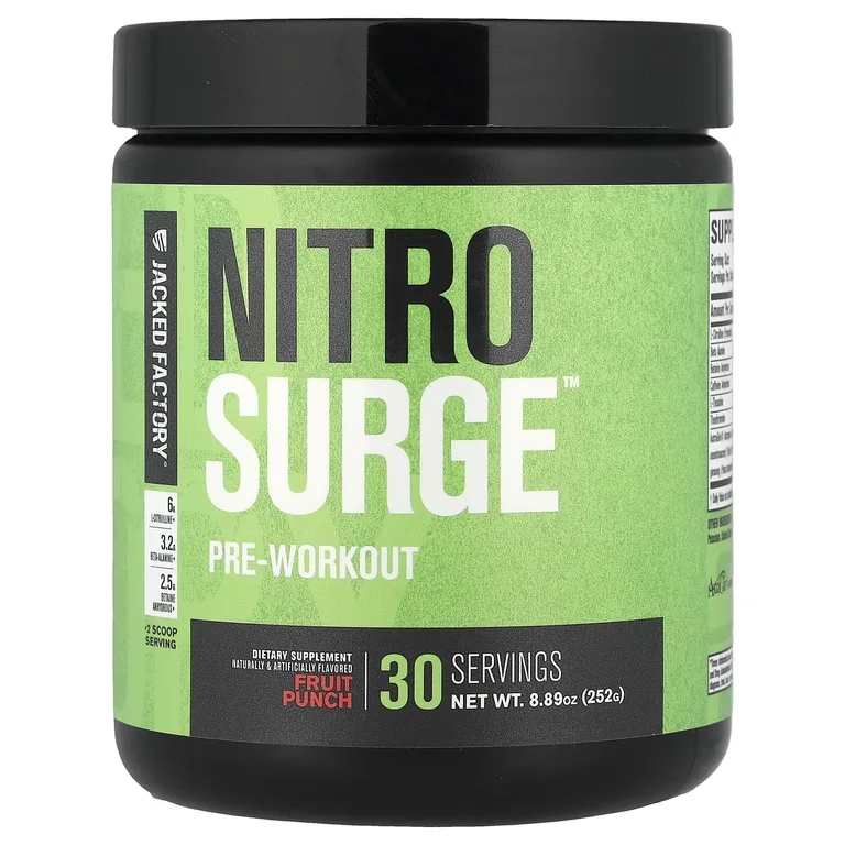 Jacked Factory, Nitro Surge, предтренировочный комплекс, фруктовый пунш, 252 г (8,89 унции)