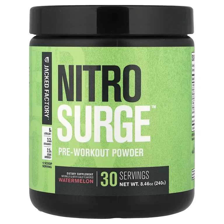 Jacked Factory, Nitro Surge, предтренировочный комплекс в порошке, арбуз, 240 г (8,46 унции)