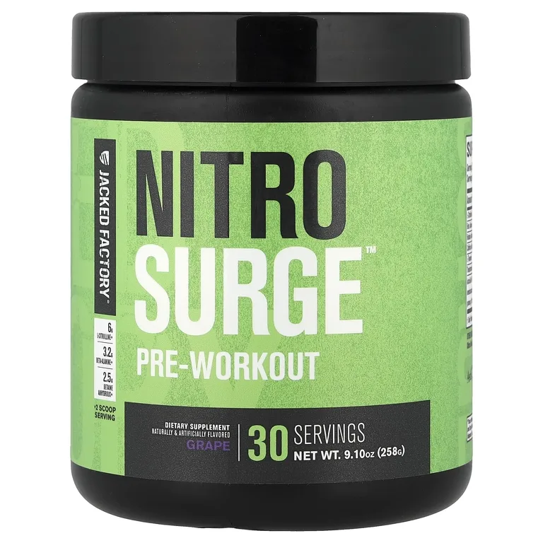 Jacked Factory, Nitro Surge, предтренировочный комплекс, виноград, 258 г (9,10 унции)