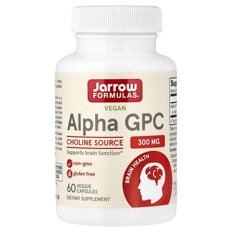 Jarrow Formulas, альфа-глицерофосфорилхолин, 300 мг, 60 растительных капсул