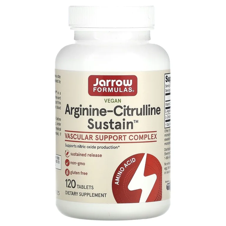 Jarrow Formulas, аргинин и цитруллин, 120 таблеток