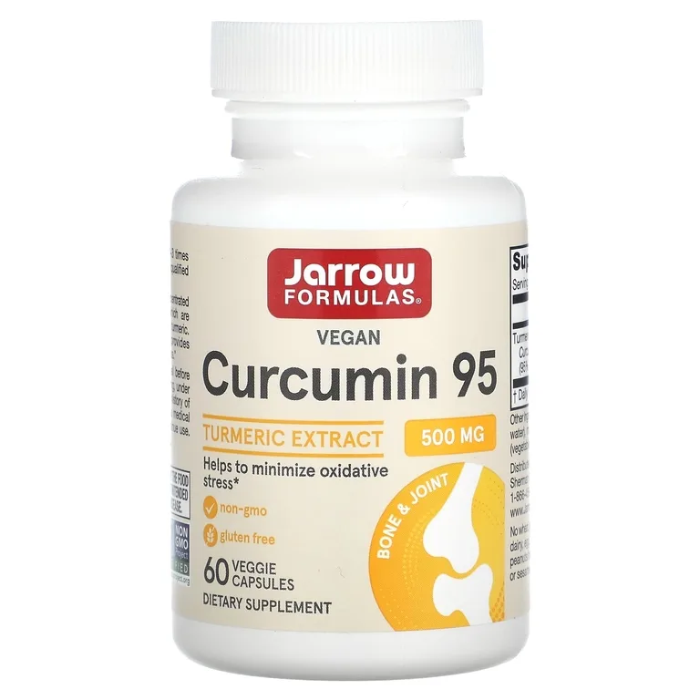 Jarrow Formulas, экстракт куркумы, 500 мг, 60 растительных капсул