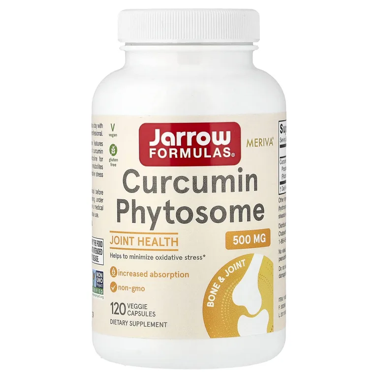 Jarrow Formulas, фитосомы куркумина, 500 мг, 120 вегетарианских капсул