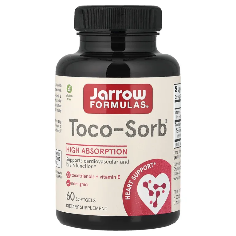 Jarrow Formulas, комплекс токотриенолов и витамина E Toco-Sorb®, 60 капсул