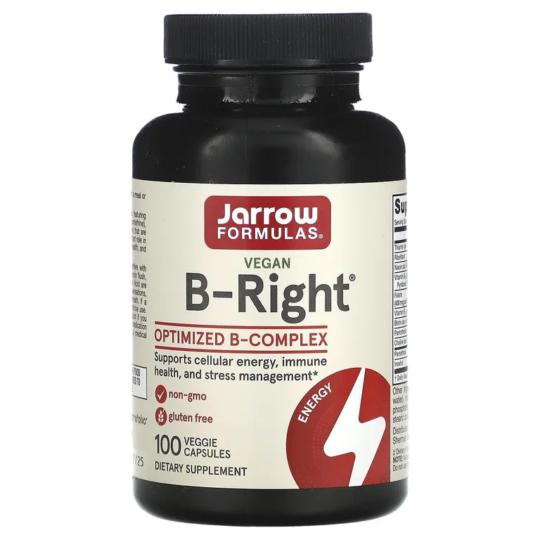 Jarrow Formulas, комплекс витаминов группы B B-Right®, 100 растительных капсул