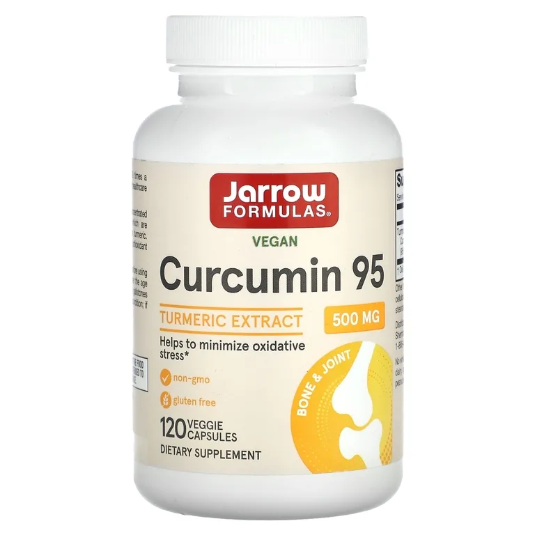 Jarrow Formulas, куркумин 95, экстракт куркумы, 500 мг, 120 растительных капсул