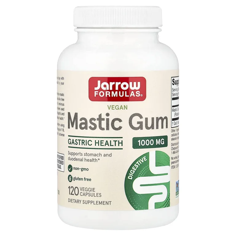 Jarrow Formulas, мастиковая смола, веганский продукт, 120 вегетарианских капсул (500 мг в 1 капсуле)