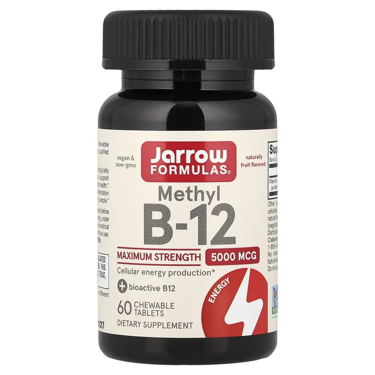 Jarrow Formulas, Methyl B12, 5000 мкг, 60 жевательных таблеток