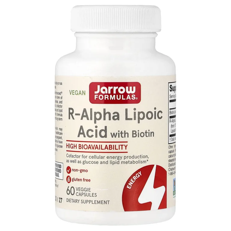 Jarrow Formulas, R-альфа-липоевая кислота, 100 мг, 60 растительных капсул