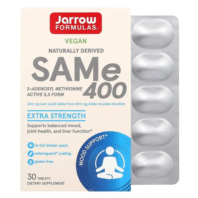 Jarrow Formulas, S-аденозилметионин, 400 мг, 30 таблеток