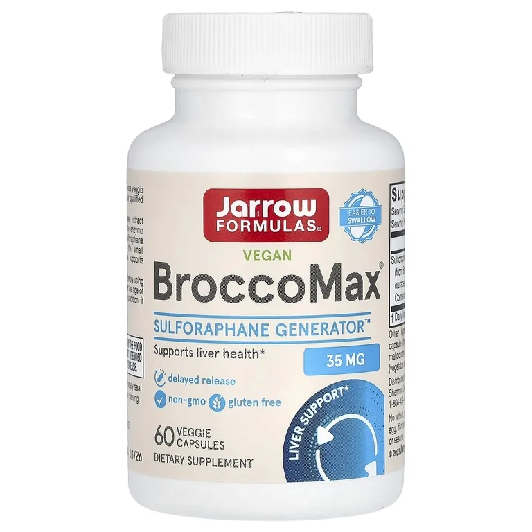 Jarrow Formulas, Сульфорафан глюкозинолат (из экстракта семян брокколи) для веганов, 60 растительных капсул (17,50 мг в 1 капсуле)
