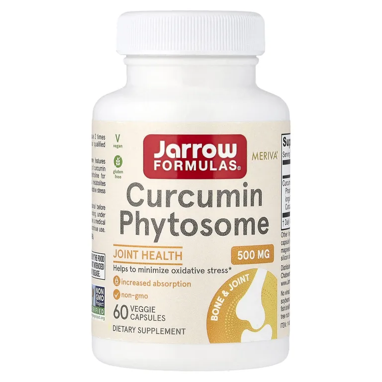 Jarrow Formulas, Turmeric Curcumin Phytosome, фитосомы куркумина из куркумы, 500 мг, 60 растительных капсул
