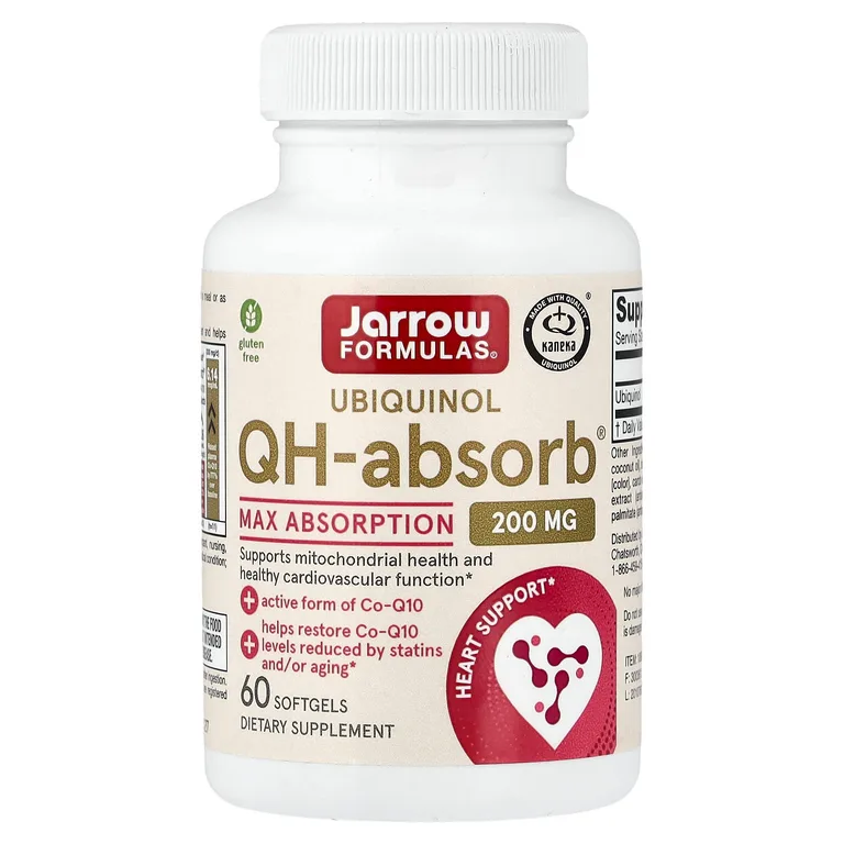 Jarrow Formulas, Убихинол, 200 мг, 60 желатиновых капсул