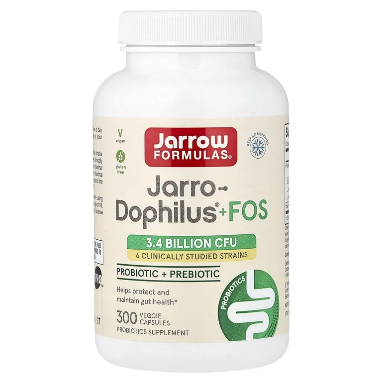 Jarrow Formulas, веганские Пробиотики + пребиотики + ФОС, 300 растительных капсул