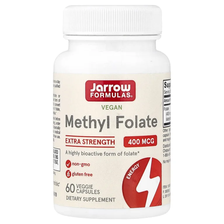 Jarrow Formulas, веганский метилфолат, 400 мкг, 60 растительных капсул