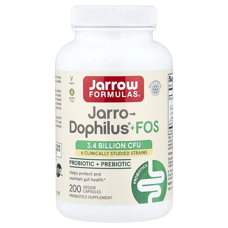 Jarrow Formulas, веганский пробиотик + пребиотик Jarro-Dophilus®, 200 растительных капсул