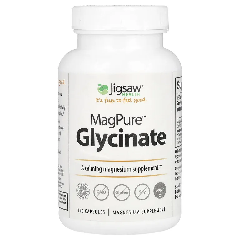 Jigsaw Health, глицинат MagPure™, 120 капсул (50 мг в 1 капсуле)