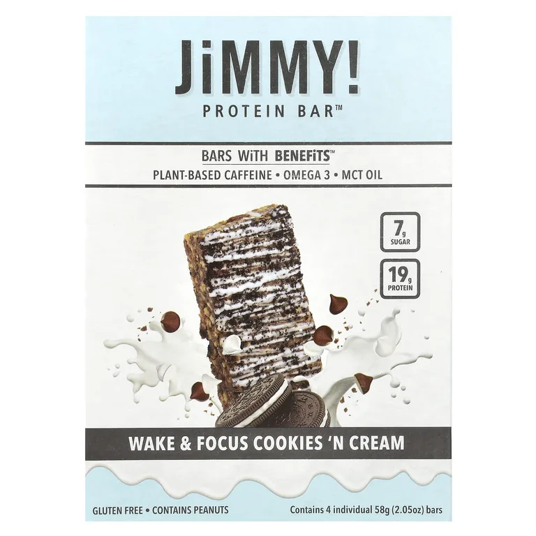 JiMMY!, Bars With Benefits™, протеиновый батончик, печенье с кремом, 4 батончика по 58 г (2,05 унции)