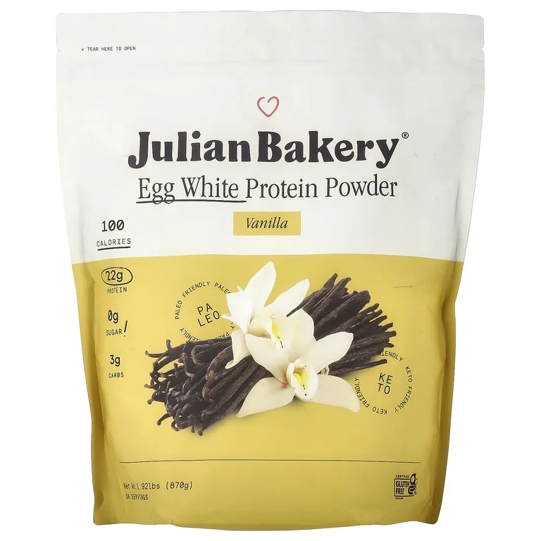 Julian Bakery, протеиновый порошок яичного белка, ваниль, 870 г (1,92 фунта)