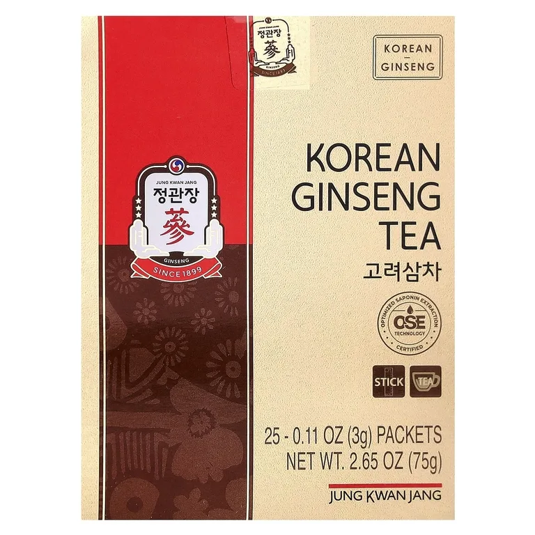 JungKwanJang, корейский чай с женьшенем, 25 пакетиков по 3 г (0,11 унции)