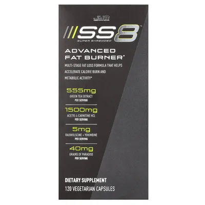 JYM Supplement Science, SS8 Advanced Fat Burner, улучшенный сжигатель жира, 120 вегетарианских капсул