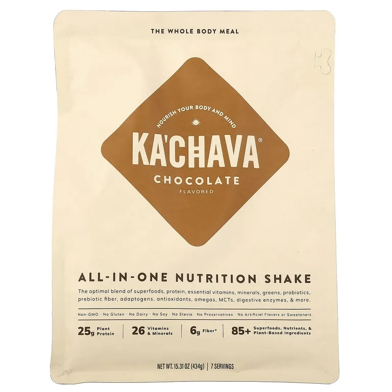 KaChava, универсальный питательный коктейль, со вкусом шоколада, 434 г (15,31 унции)