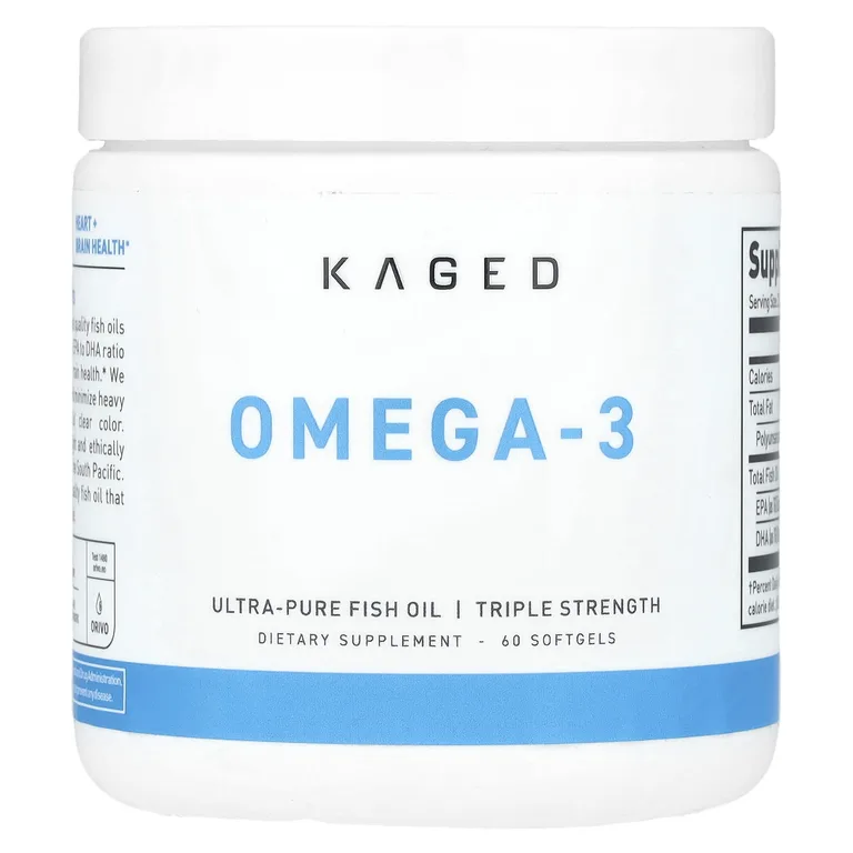 Kaged, Омега-3, тройная эффективность, 60 мягких таблеток