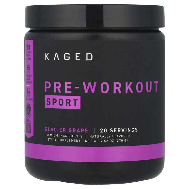 Kaged, Pre-Workout Sport, предтренировочный комплекс, виноград во льду, 270 г (9,52 унции)
