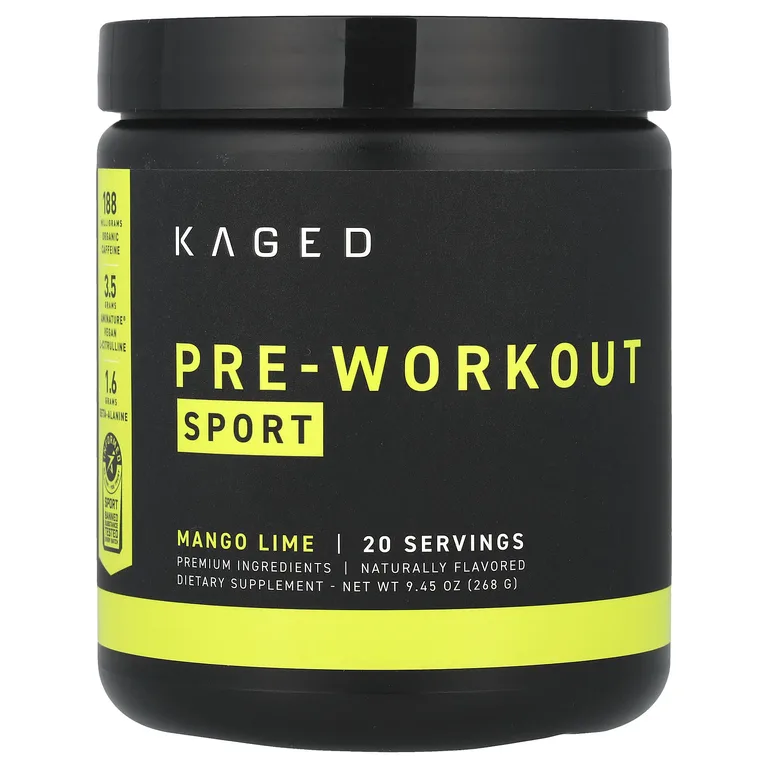 Kaged, предтренировочный комплекс, спорт, манго и лайм, 268 г