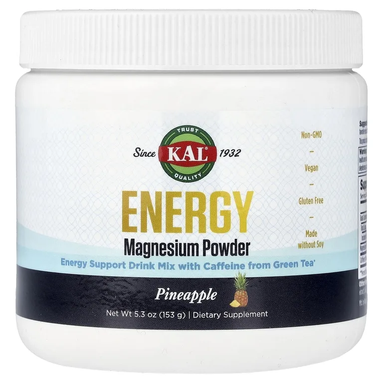 KAL, Energy, магний в порошке, со вкусом ананаса, 153 г (5,3 унции)
