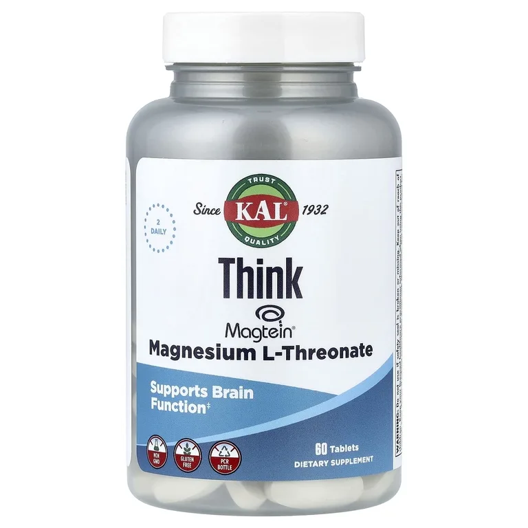 KAL, Think, L-треонат магния, 60 таблеток (72 мг в 1 таблетке)
