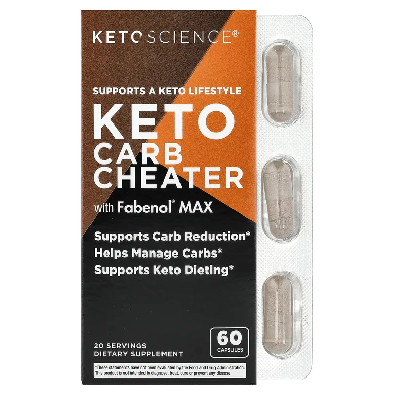 Keto Science, Keto Carb Cheater с Fabenol® Max, 60 капсул