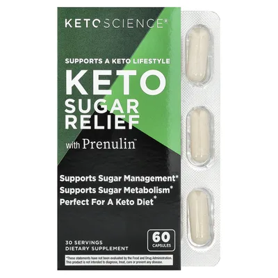 Keto Science, Keto Sugar Relief, с Prenulin™, 60 капсул