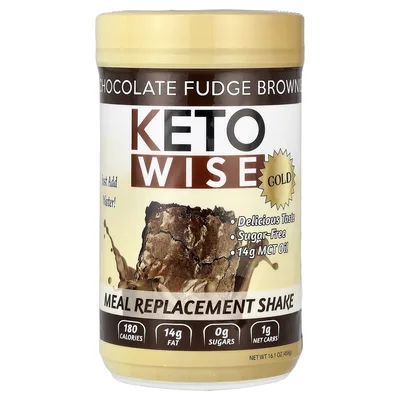 Keto Wise, Gold, коктейль-заменитель еды, брауни с шоколадной помадкой, 456 г (16,1 унции)