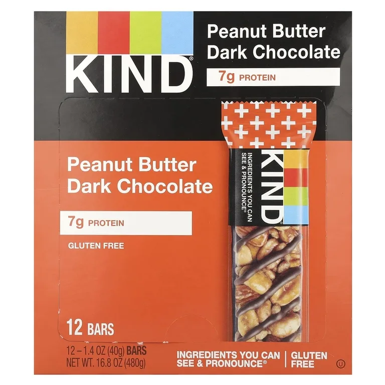 KIND Bars, батончик из темного шоколада с арахисовой пастой, 12 батончиков по 40 г (1,4 унции)