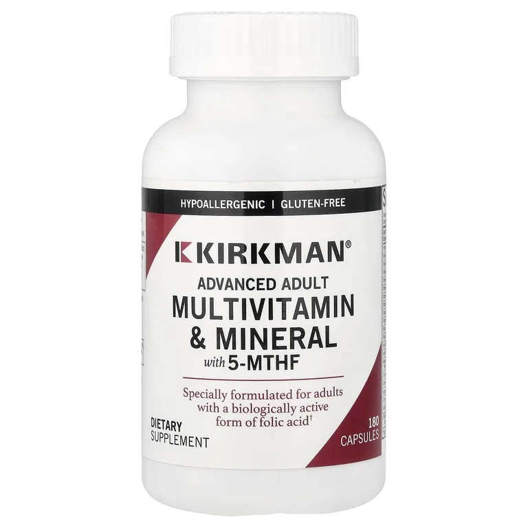 Kirkman Labs, Мультивитамины и минералы для взрослых с 5-МТГФ, 180 капсул