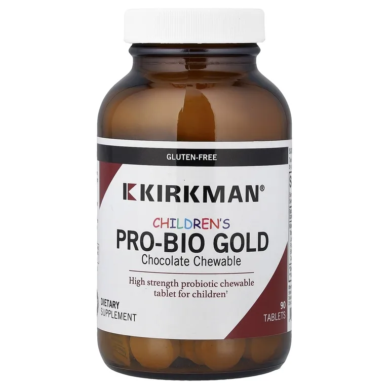 Kirkman Labs, Pro-Bio Gold для детей, жевательные таблетки, шоколад, 90 таблеток