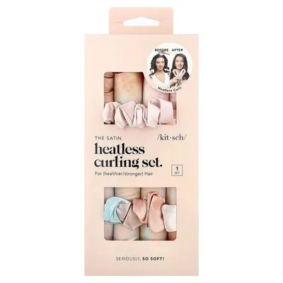 Kitsch, The Satin Heatless Curling Set, Sunset Tie Dye, 1 Set