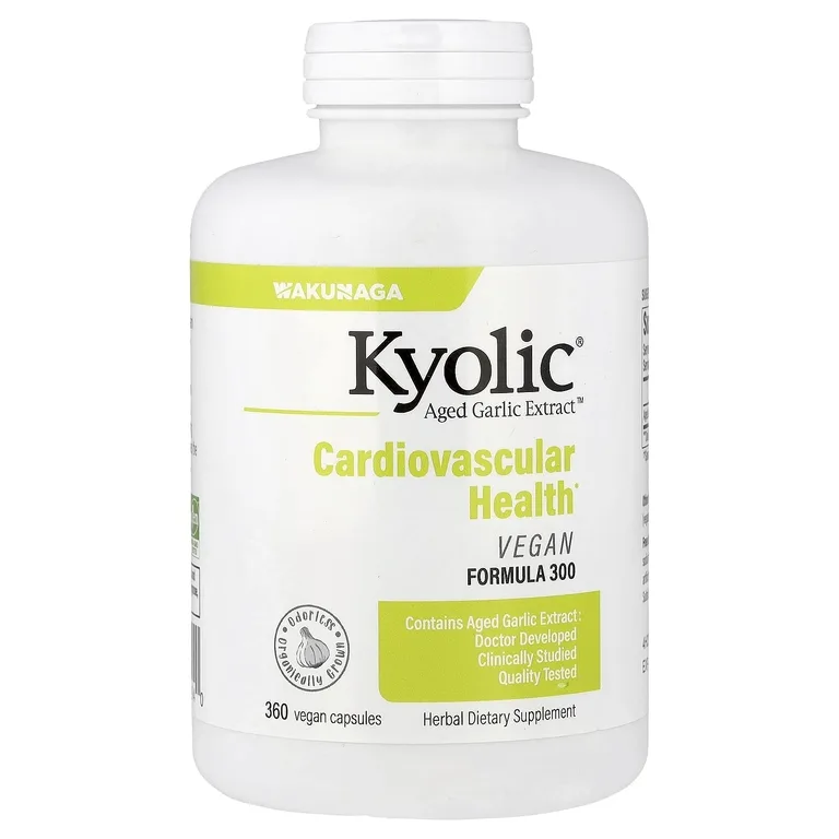 Kyolic, Aged Garlic Extract™, здоровье сердечно-сосудистой системы, веганская формула 300, 360 веганских капсул (300 мг в 1 капсуле)