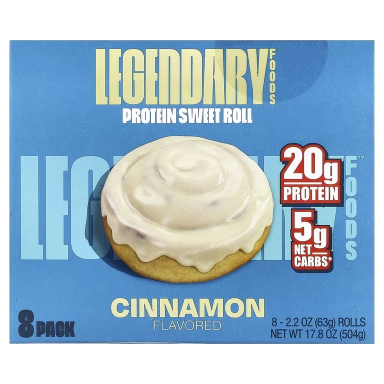 Legendary Foods, протеиновая булочка, корица, 8 шт. по 63 г (2,2 унции)
