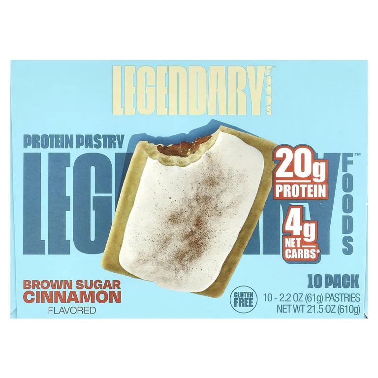 Legendary Foods, протеиновое пирожное, с коричневым сахаром и корицей, 10 шт. по 61 г (2,2 унции)