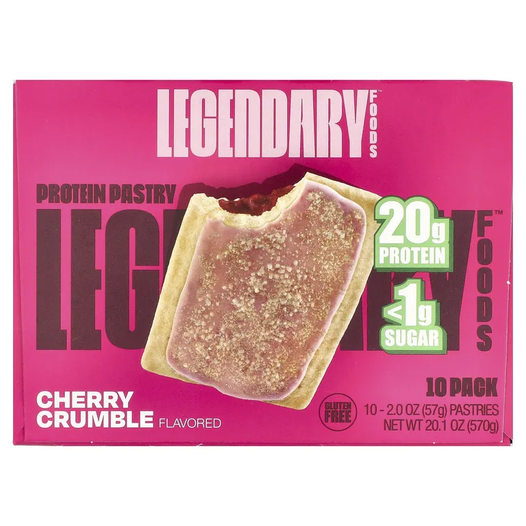 Legendary Foods, протеиновое пирожное, вишнёвый крамбл, 10 шт. по 57 г (2 унции)