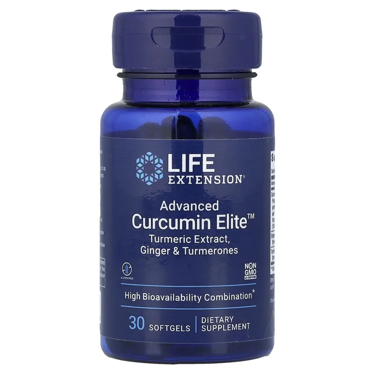 Life Extension, Advanced Curcumin Elite™, экстракт куркумы, имбирь и турмероны, 30 капсул