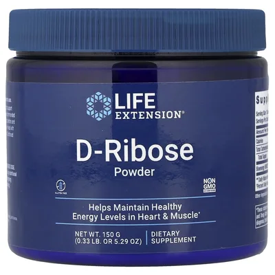 Life Extension, D-рибоза в порошке, 150 г (5,29 унции)