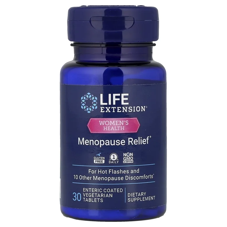 Life Extension, добавка для женского здоровья, средство для облегчения симптомов менопаузы, 30 вегетарианских таблеток, покрытых кишечнорастворимой оболочкой
