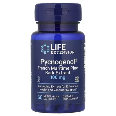 Life Extension, экстракт коры французской приморской сосны, 100 мг, 60 вегетарианских капсул